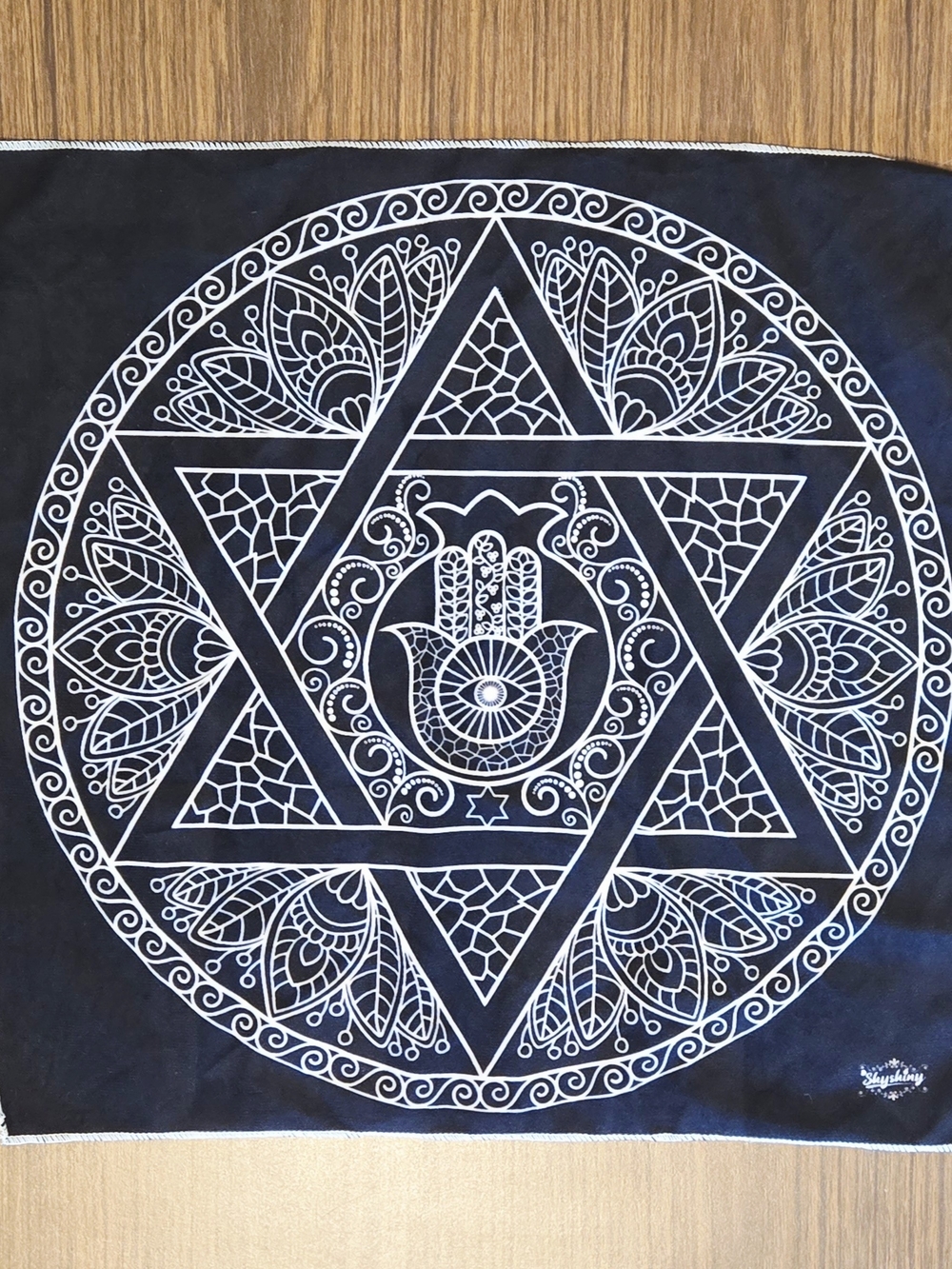 Shyhkny Hamsa Star of David Sacred Geometry Altar Cloth Bandana